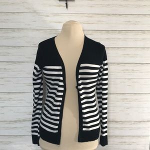 Mossimo striped black white cardigan sweater